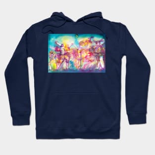 MASQUERADE NIGHT ,Mardi Gras Masks,Dance,Music Watercolor Hoodie